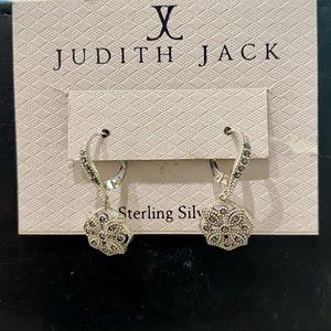 Judith Jack adorable drop earrings. Sterling & marcasite, stamped.